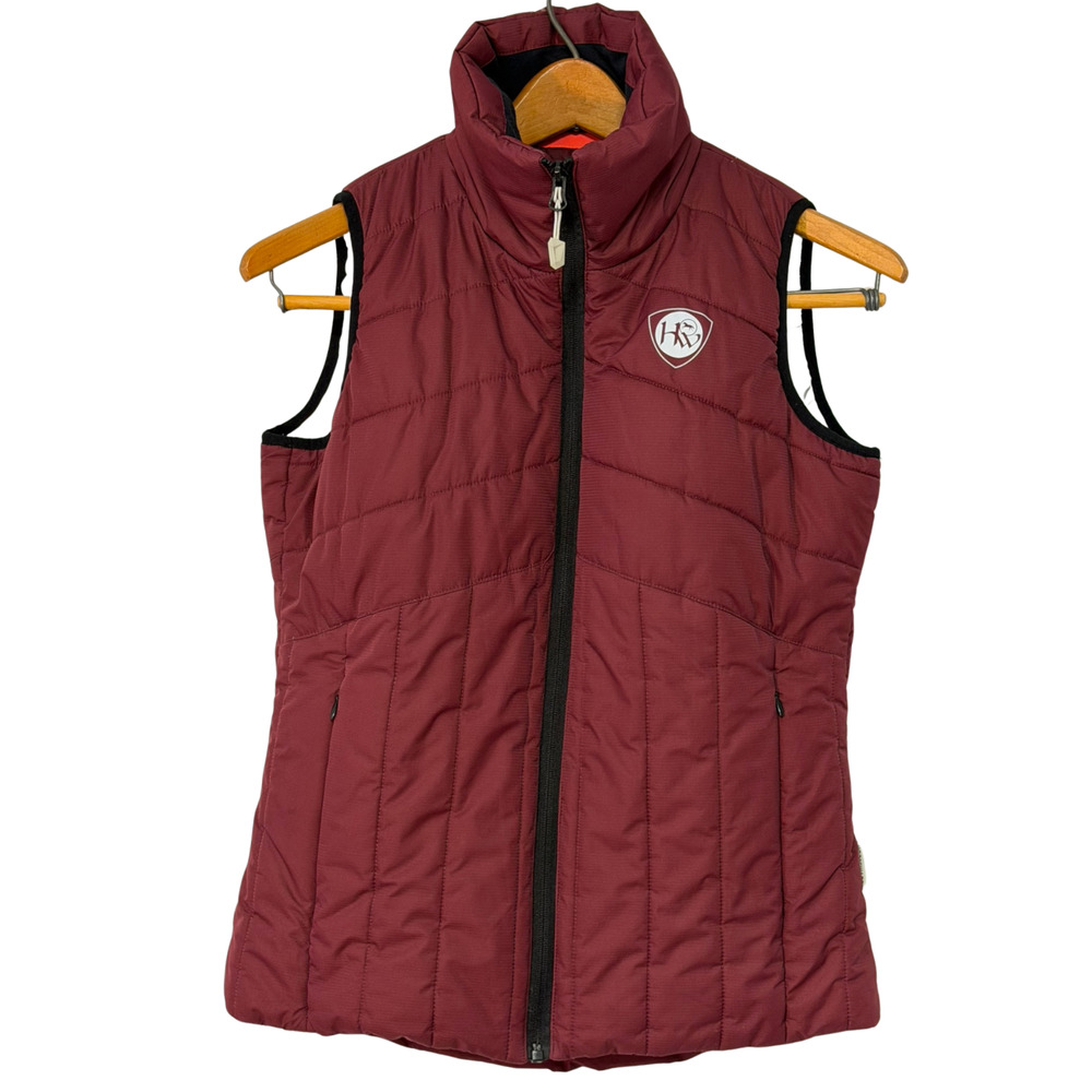 Horseware Ireland Sz S 6 Eve Gilet Quilted Chore Vest Burgundy Equestrian Wear